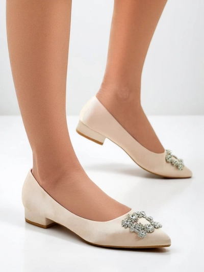 Royalfashion Women's ballet flats a'la satin with a decorative buckle Legant