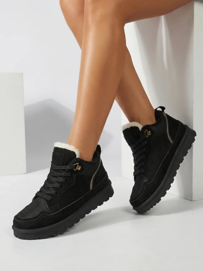 Женские кроссовки Diana черные замшевые удобные на зиму