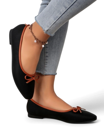 Royalfashion Women's ballet flats with glitter and a bow Aramie