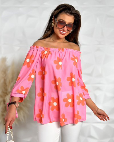 Royalfashion Женская блузка a'la hiszpanka в цветах