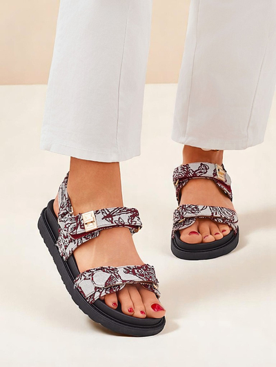 Royal Fashion Women's Sandals with Aloe Print