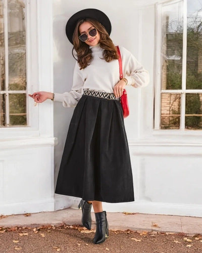 Royalfashion Women's midi skirt a' la corduroy