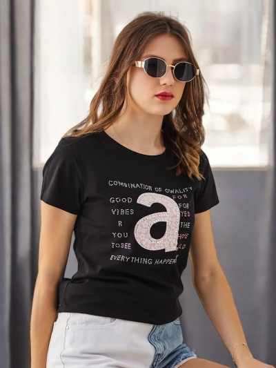 Royalfashion Хлопковая женская футболка Комбинация Owality