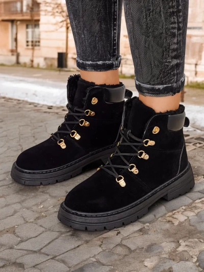 Royalfashion Black women's trappers Develier