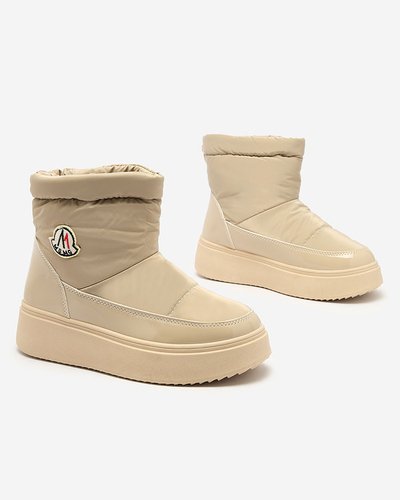 Royalfashion Women's slip-on snow boots in light brown color Ademra