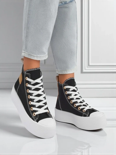 Naiste platvormiga tossud Callisto Nero, kangast, mustad, suvi/sügis