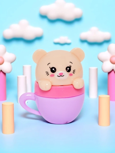 Children's lip balm with a bear in a cup - moisturizes and regenerates
