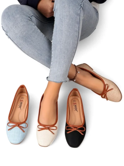 Royalfashion Women's ballet flats with glitter and a bow Aramie