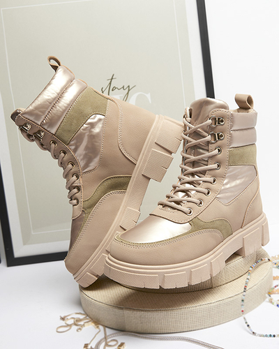 Light brown women's insulated trapper boots Kasemi- Footwear