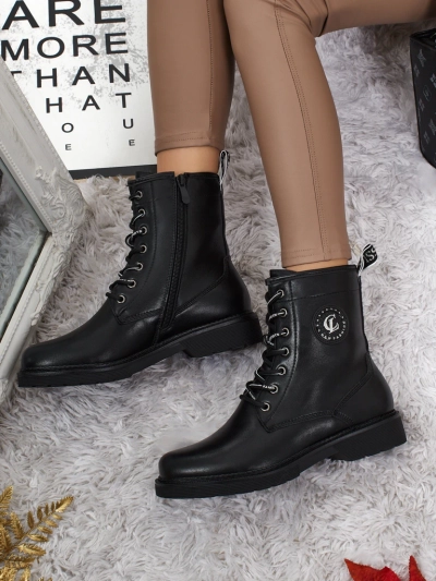 Eco-leather laced women's ankle boots Tavira