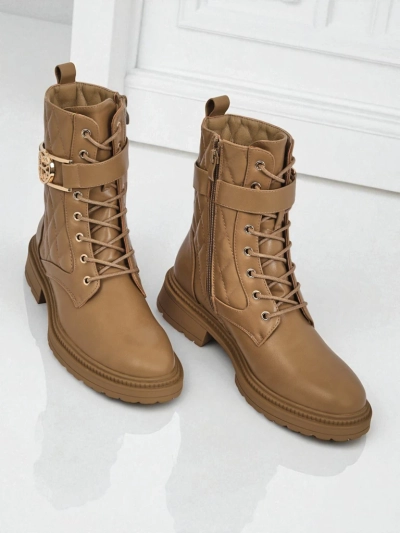 Quilted women's ankle boots made of ecological leather Sable Rose