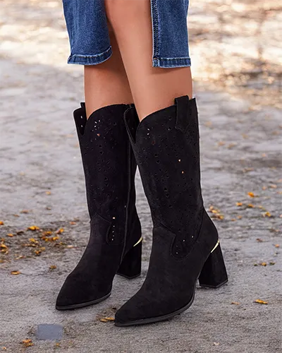 Royalfashion Evolle openwork stiletto boots