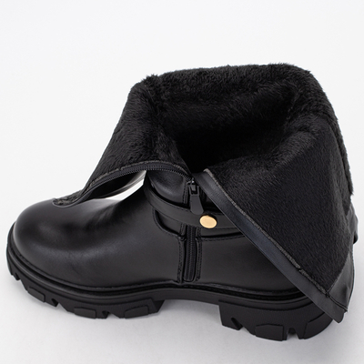 Black women's boots with chain Helari - Footwear