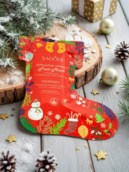 Jõulusokkide kujul jalamask niatsiinamiididega – niisutav