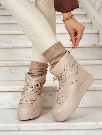 Royalfashion Women's slip-on boots a'la snow boots in light brown Vevnose