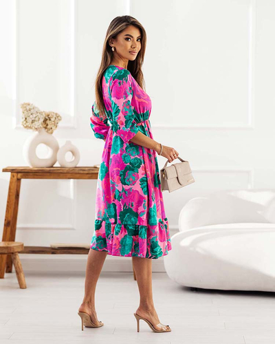 Royalfashion Naiste originaalmustriga midi-kleit
