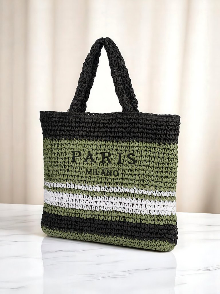 Royalfashion Большая женская соломенная сумка Paris Stripe