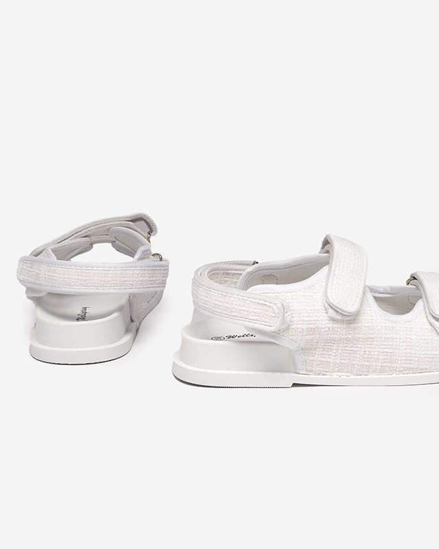 Women's white fabric sandals Desotty - Footwear