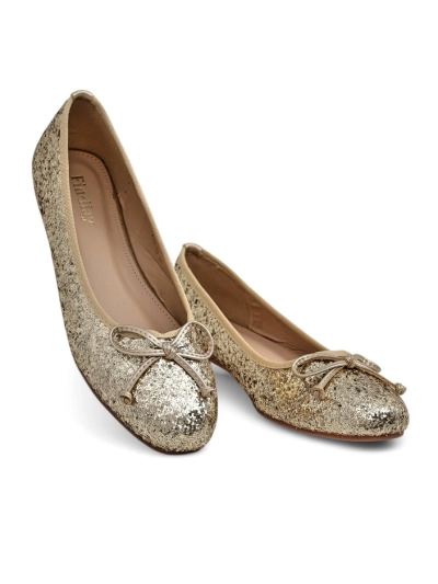 Royalfashion Women's ballet flats with glitter and a bow Aramie