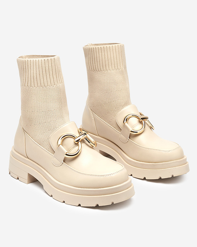 Beige women's high-top Qenarisa shoes - Footwear