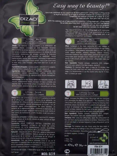 DIZAO - Seerumi ja maski komplekt koensüüm Q10 ja kollageeniga 6g+36g x 10tk