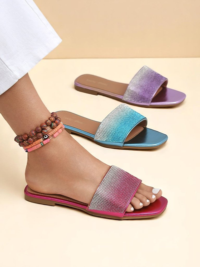Royalfashion Women's Flip-Flops with Zircons ShinyGlow