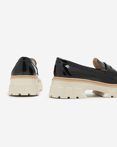 Черные лакированные мокасины для женщин Mewira - Обувь