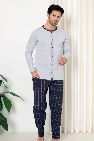 Royalfashion Meeste ruuduline puuvillane pyjama