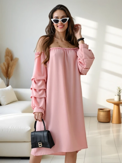 Royalfashion Гладкое женское платье в испанском стиле с рюшами