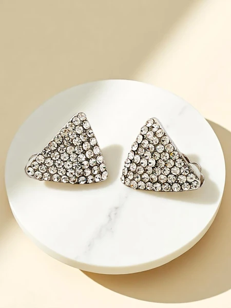 Royalfashion Women's clip-on earrings with cubic zirconia