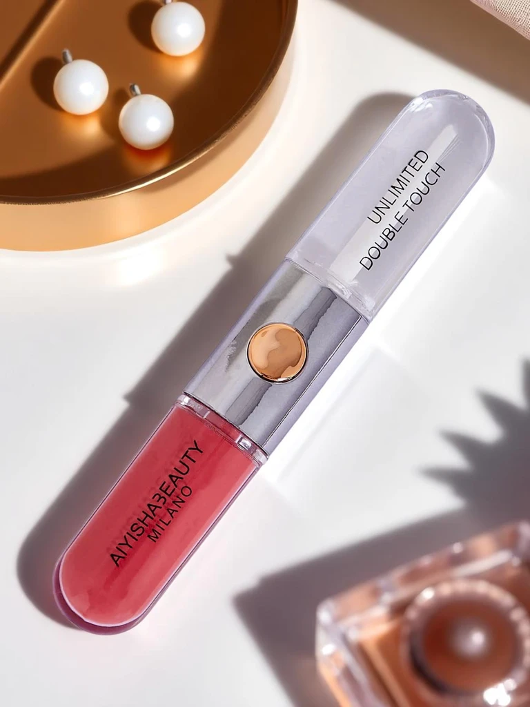 Lipstick and clear lip gloss 2-in-1 Cherry Mocha