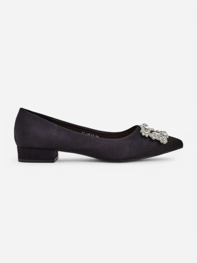 Royalfashion Women's satin-like ballerinas with a buckle Legant