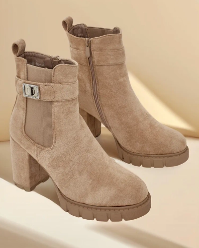 Royalfashion Women's ankle boots on a heel Effo