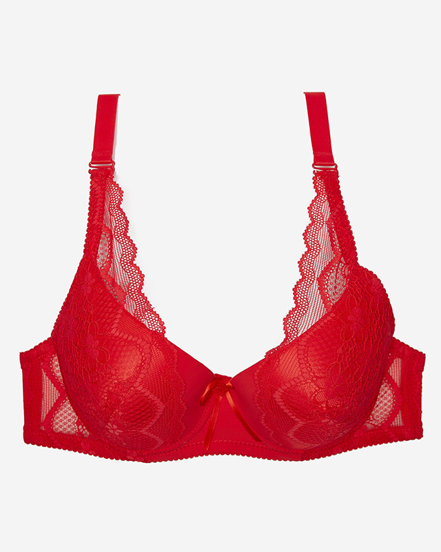 Красный женский бюстгальтер с кружевом - Нижнее белье