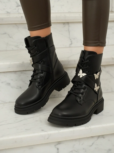 Women's Motill Worker Boots with Embellishments