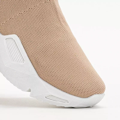 OUTLET Высокие бежевые женские кроссовки Fisa - Обувь