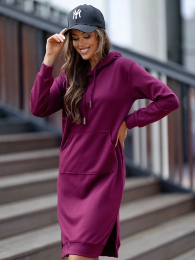 Royalfashion Viscose Sweatshirt Dress with Hood
