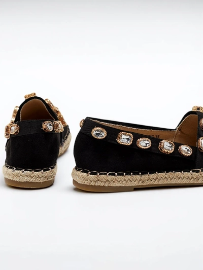 Mustad naiste espadrillid Wamba kristallidega - Jalatsid