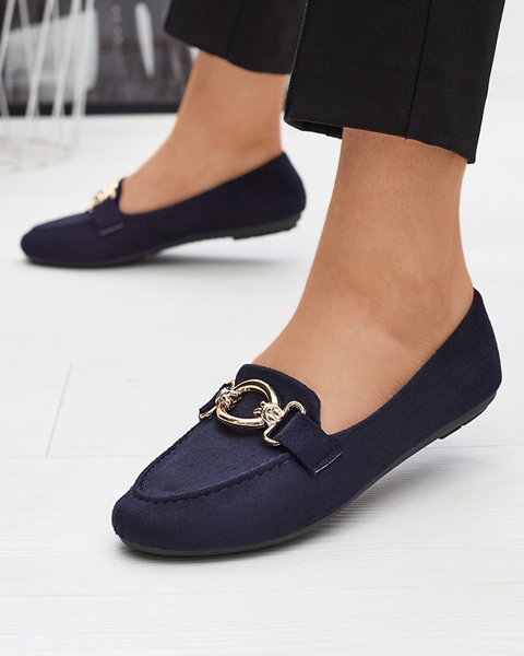 Eco-suede navy blue Brussi loafers - Footwear