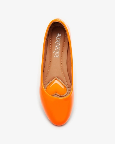 Neon orange women's lacquered ballerinas Fama - Footwear