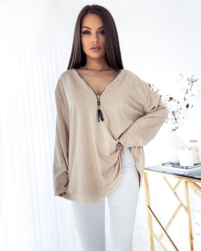 Royalfashion Naiste oversize pluus beežis