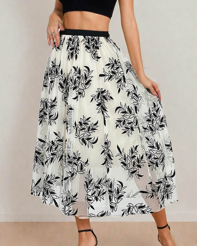 Royalfashion Women's double-layered midi skirt
