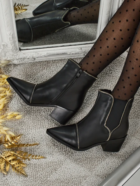 Naiste öko-nahast saapad jämeda kontsaga Omen Glade