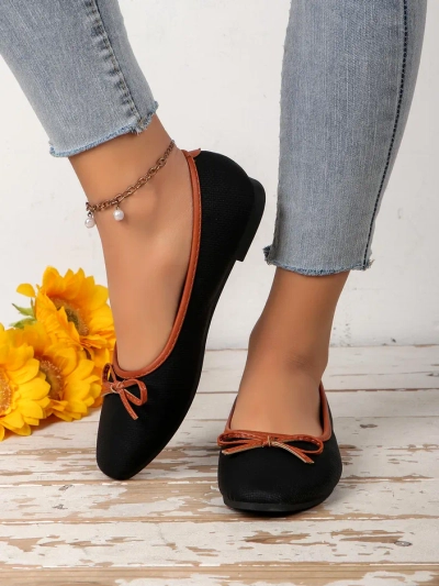 Royalfashion Women's ballet flats with glitter and a bow Aramie