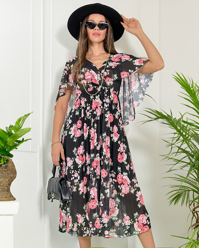 Royalfashion Naiste plisseeritud lilleline midi-kleit