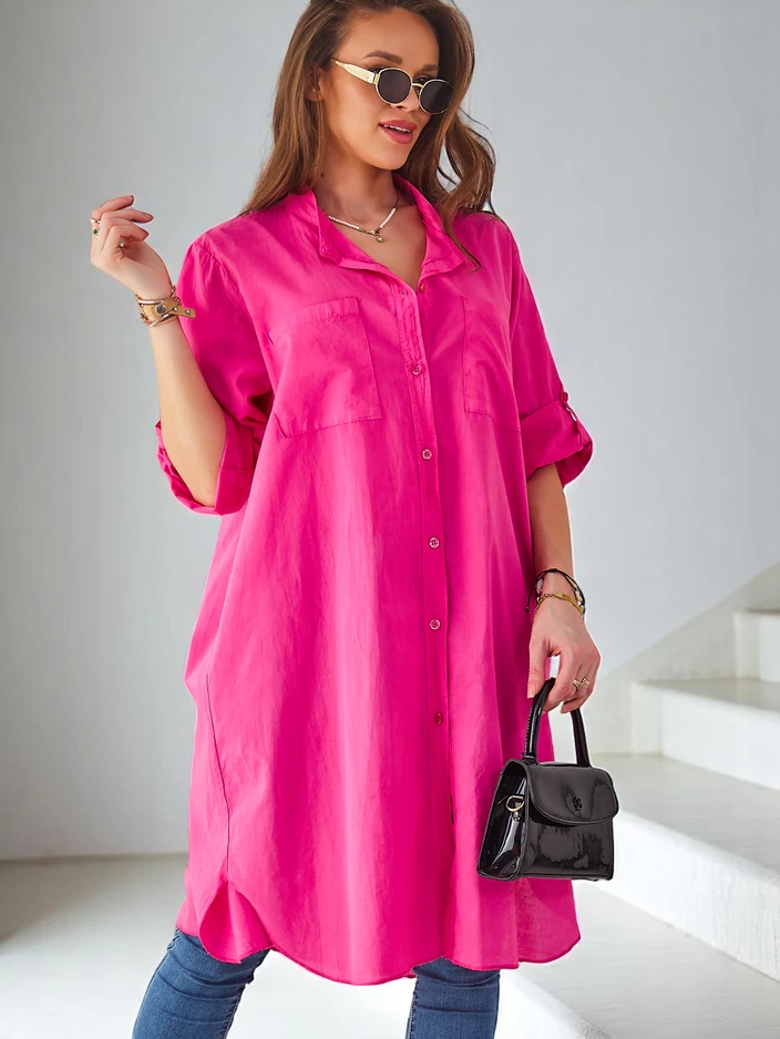 Royalfashion Cotton long women's oversized shirt