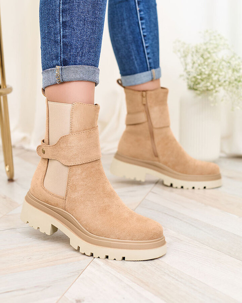 Royalfashion Helepruunid naiste saapad dekoratiivse rihmaga Doasa