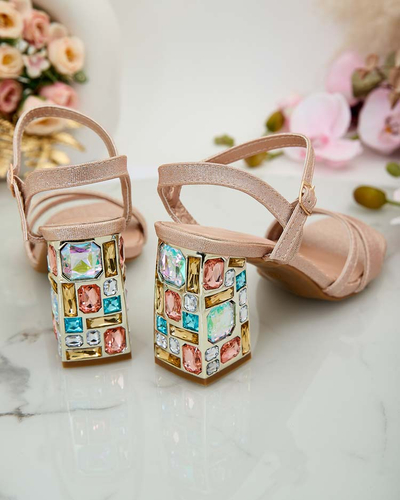 Royalfashion Naiste Solepte rhinestone post sandaalid