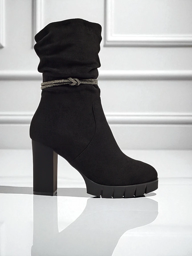 Naiste öko-seemisnahast jämeda kontsaga saapad RuneFlicker