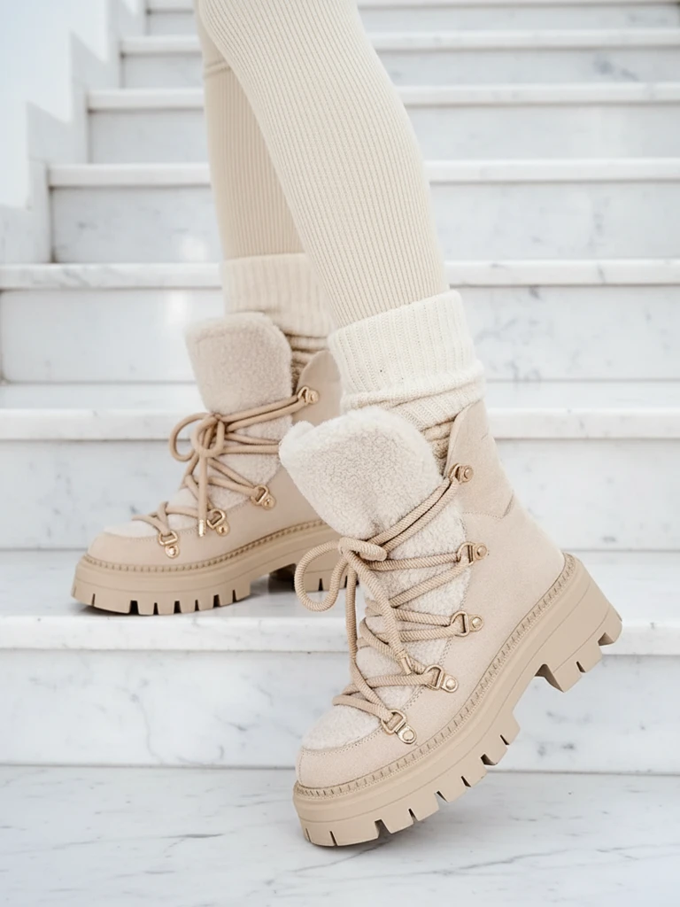Royalfashion Lozin lace-up women's snow boots